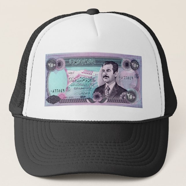 Iraqi Dinar with Saddam Hussein Trucker Hat (Front)