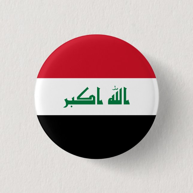 Iraqi Flag, Flag of Iraq Button (Front)