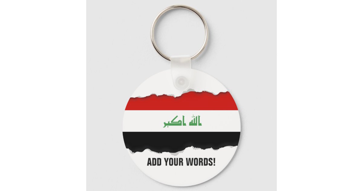Iraqi Flag Keychain | Zazzle
