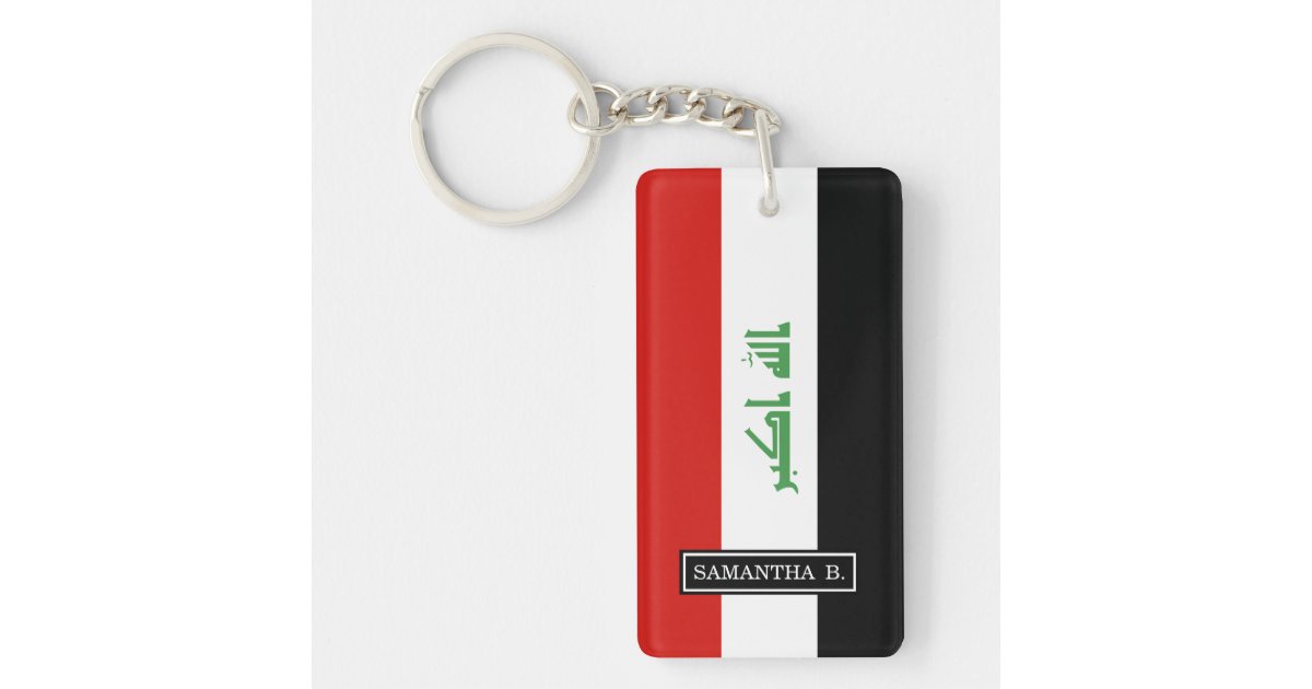 Iraqi Flag Keychain | Zazzle