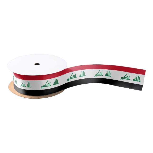 Iraqi Flag ribbon, Iraq fashion /sports Satin Ribbon (Spool)