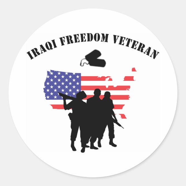 Iraqi Freedom Veteran Classic Round Sticker (Front)