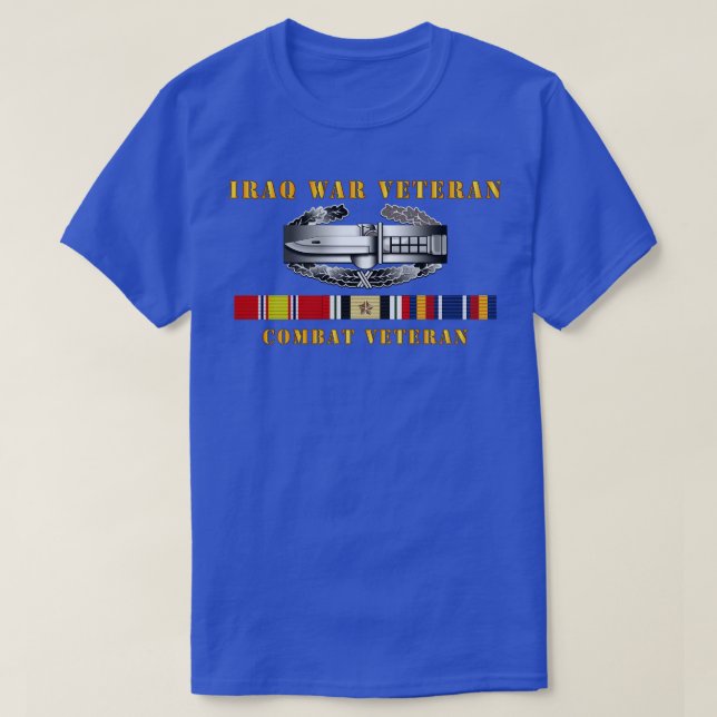 IraqVeteran Combat Action Badge w CAB IRAQ SVC T-Shirt (Design Front)