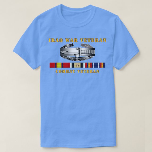 IraqVeteran Combat Action Badge w CAB IRAQ SVC T-Shirt (Design Front)
