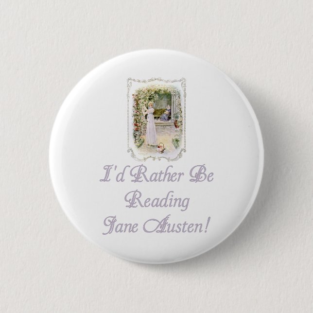 IRBR Jane Austen! Buttons, 2 shapes, 6 sizes Pinback Button (Front)