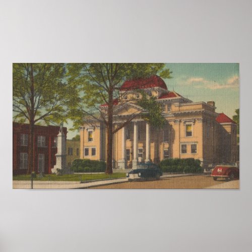 Iredell County Courthouse Statesville NC vintage Poster