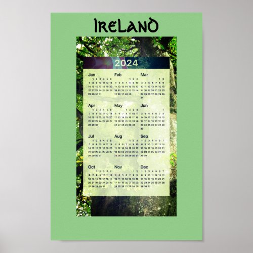 Ireland 2024 Wall Calendar Poster