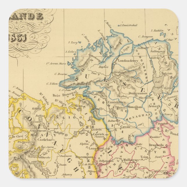 Ireland 5 square sticker (Front)