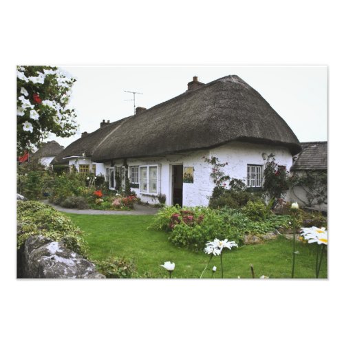 Ireland Adare Thatched_roof cottage Photo Print