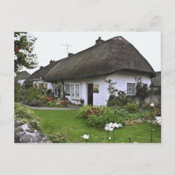 Ireland  Adare. Thatched-roof Cottage Postcard by takemeaway at Zazzle