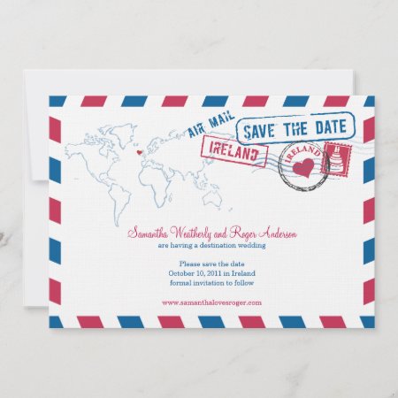 Ireland Air Mail Wedding Save The Date