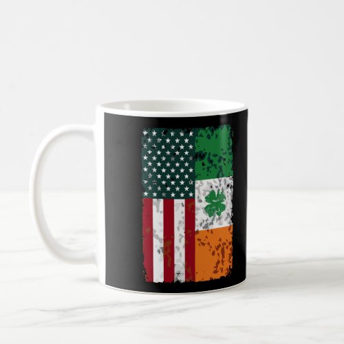 Ireland American Flag Dual Citizen Patriotic Distr Coffee Mug