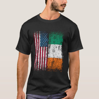 Ireland American Flag Gift American Born Irish Her T-Shirt