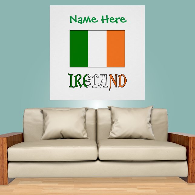 Ireland and Irish Flag with Green Personalization  Poster (Creator Uploaded)