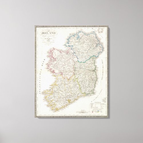 Ireland Atlas map Canvas Print