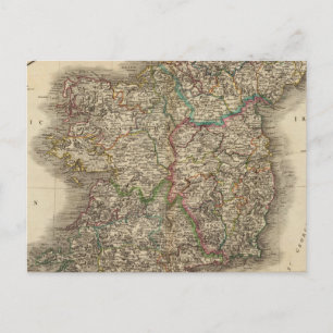 Ireland Atlas Map Postcard