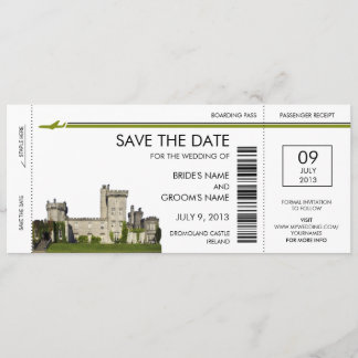 Ireland Boarding Pass Save the Date Invitations
