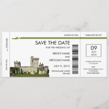 Ireland Boarding Pass Save The Date Invitations by PMCustomWeddings at Zazzle