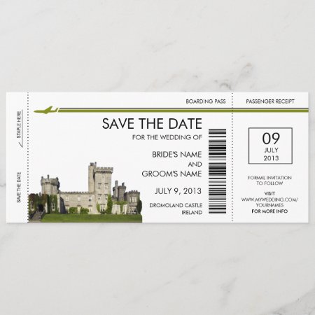 Ireland Boarding Pass Save The Date Invitations