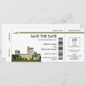 Ireland Boarding Pass Save the Date Invitations (Front/Back)