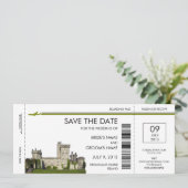Ireland Boarding Pass Save the Date Invitations (Standing Front)