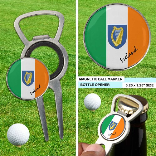 Ireland bottle opener golf marker Irish Flag Divot Tool