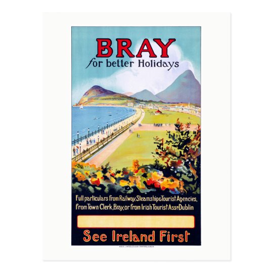 Bray Ireland 4 sizes, matte+glossy avail Vintage Travel Poster