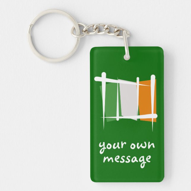 Ireland Brush Flag Keychain (Front)
