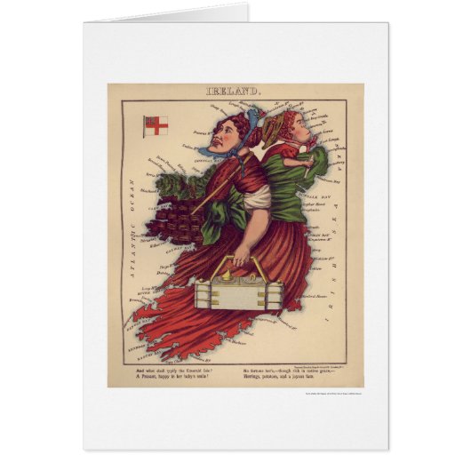 Ireland Caricature Map 1868 Cards (Front)