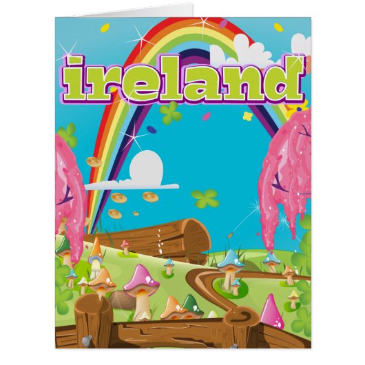 Ireland Cartoon Travel print. (Front)