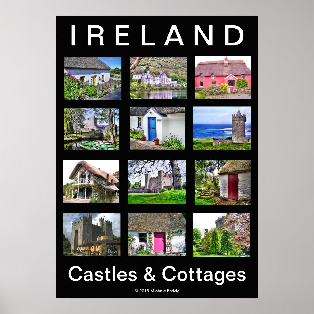 Ireland Castles & cottages poster