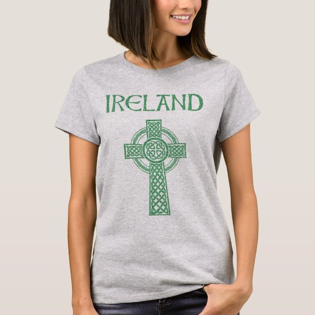 Ireland Celtic Cross T-Shirt (Front)