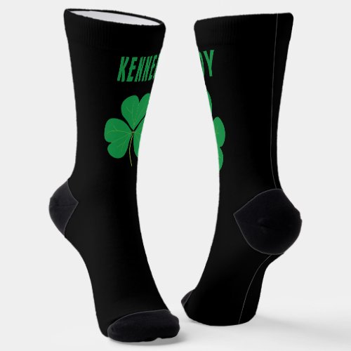 Ireland Celtic Irish Name Shamrock Green Clover Socks
