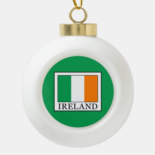 Ireland Ceramic Ball Christmas Ornament