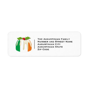 IRELAND Christmas Pudding Festive Address Label