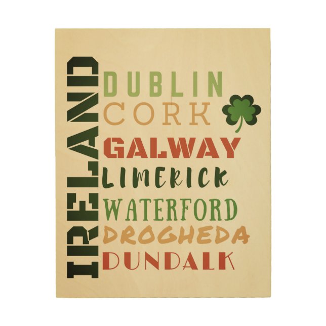 Ireland Cities Subway Art Wood Panel (Front)