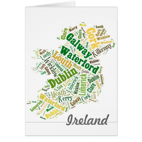 Ireland Cities Word Art