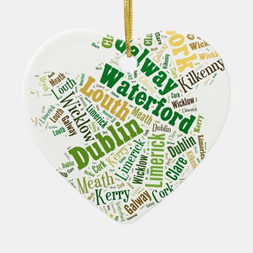Ireland Cities Word Art Ceramic Ornament