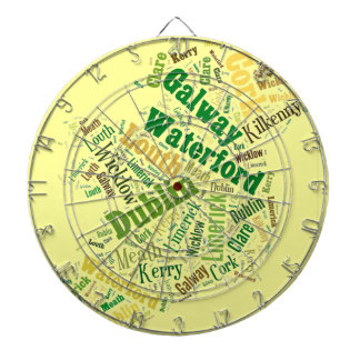 Ireland Cities Word Art Dartboard With Darts