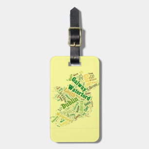 Ireland Cities Word Art Luggage Tag