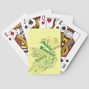 Ireland Cities Word Art Poker Cards