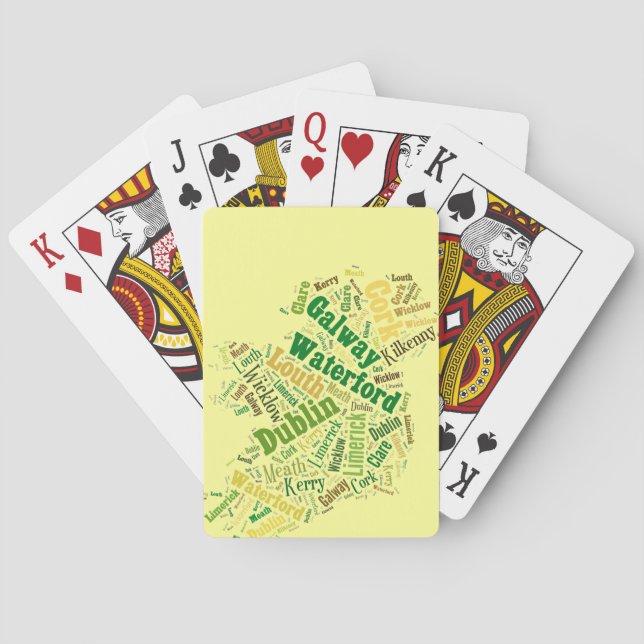 Ireland Cities Word Art Poker Cards (Back)
