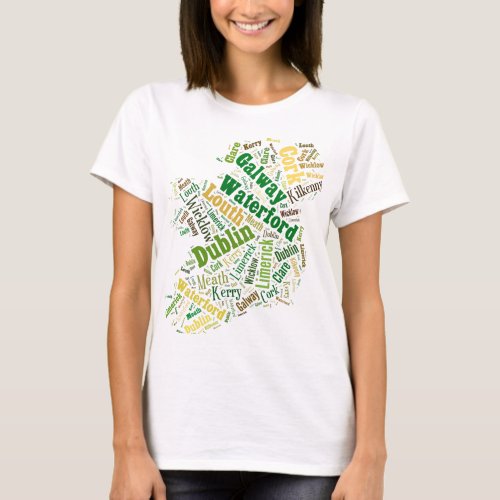 Ireland Cities Word Art T_Shirt