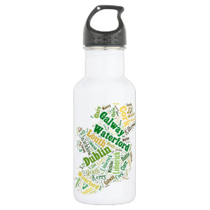 Ireland Cities Word Art Water Bottle