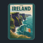 Ireland Cliffs of Moher Illustration Travel Art Magnet<br><div class="desc">Ireland retro vector travel design. From the lively streets of Dublin and Galway to the breathtaking Cliffs of Moher and Wild Atlantic Way,  Ireland offers travelers a perfect blend of history,  charm,  and natural beauty.</div>
