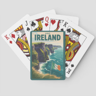 Ireland Cliffs of Moher Illustration Travel Art Poker Cards