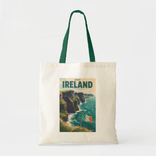 Ireland Cliffs of Moher Illustration Travel Art Tote Bag