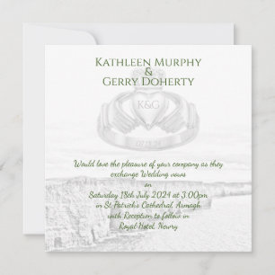 Ireland Cliffs of Moher & Irish Claddagh Ring Invitation