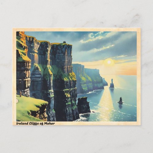 Ireland Cliffs of Moher Vintage Postcard
