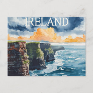 Ireland Cliffs of Moher Vintage Travel Postcard